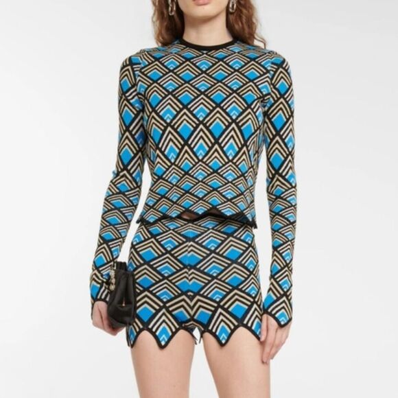 Paco Rabanne Geometric Jacquard Shorts Size XS - Picture 2 of 8